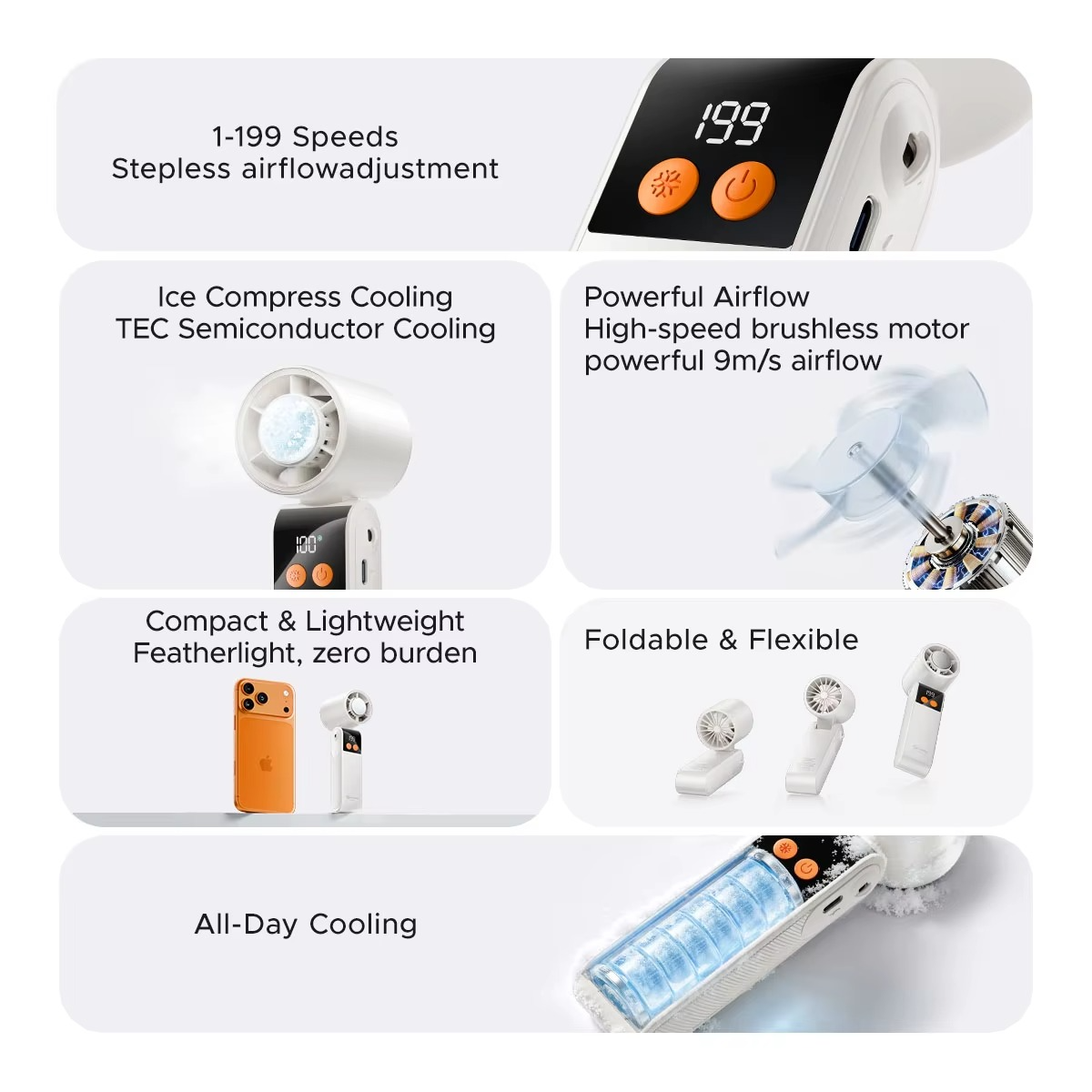Portable TEC Cooling Handheld Fan