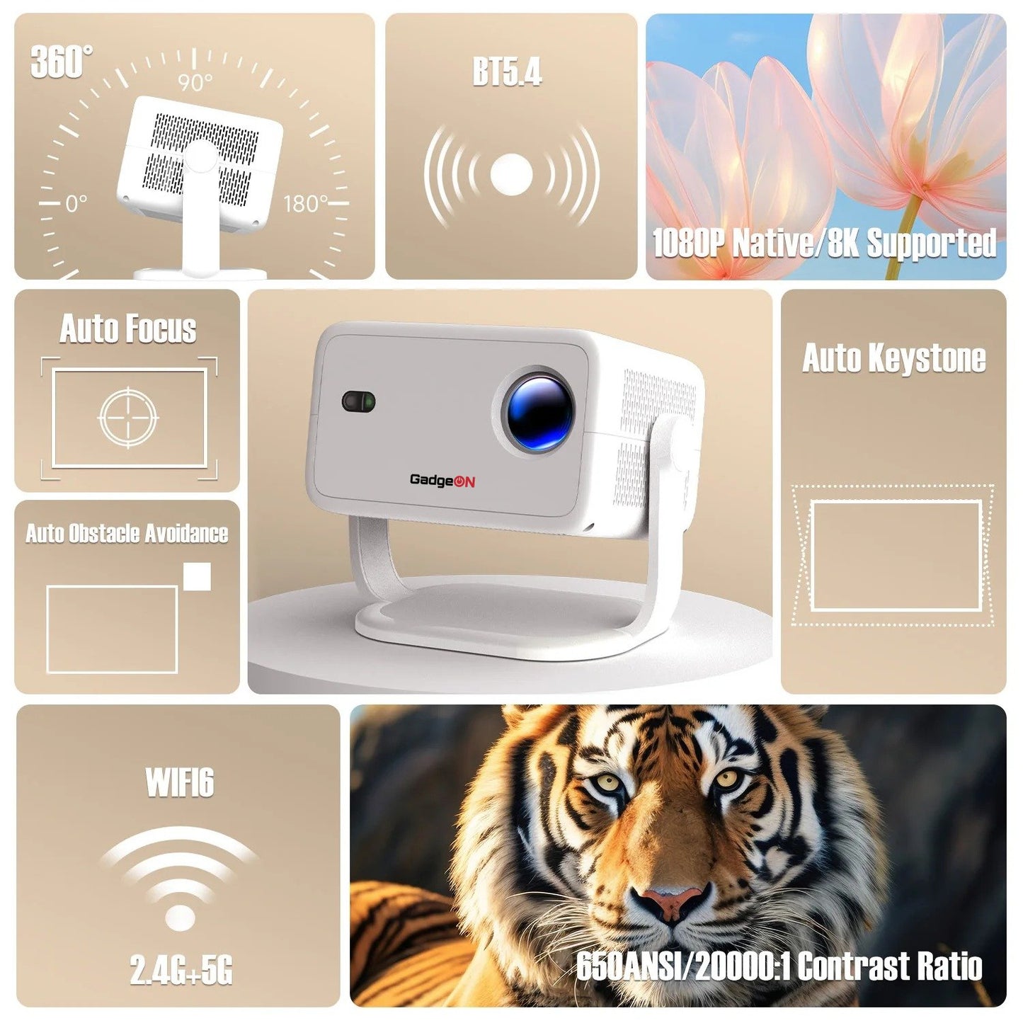 Portable 360° Smart Projector